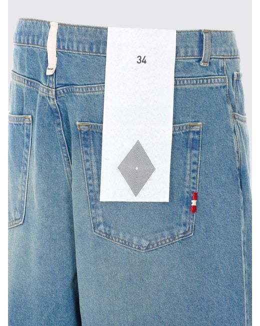 AMISH Blue Huge Straight Fit Distressed Effect Cotton Denim Jeans for men