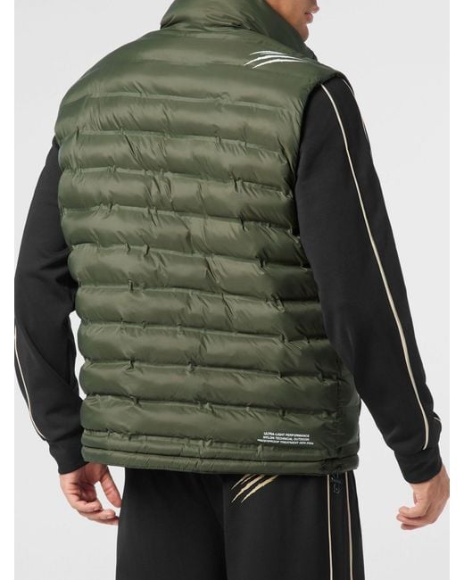 Philipp Plein Gray Padded Quilted Nylon Vest for men