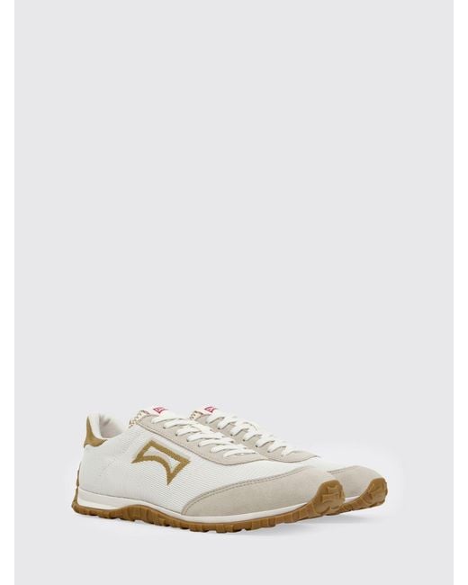 Camper White Drift Walk Recycled Fabric And Suede Sneakers for men