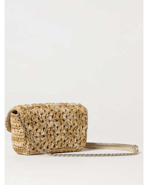 Clutch Jeu De Fille mini in rafia di Roger Vivier in Metallic