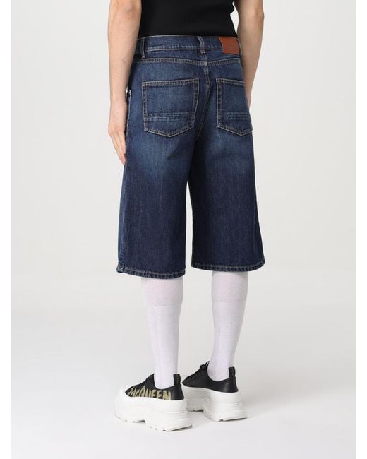 McQueen Blue Denim Bermuda for men
