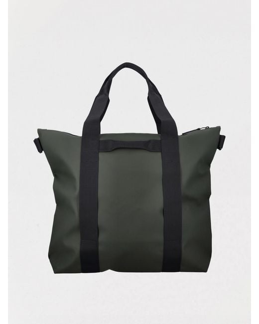 Rains Black Large Polyester Tote Bag for men