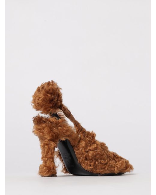 Moschino Couture Brown Mohair Slingback
