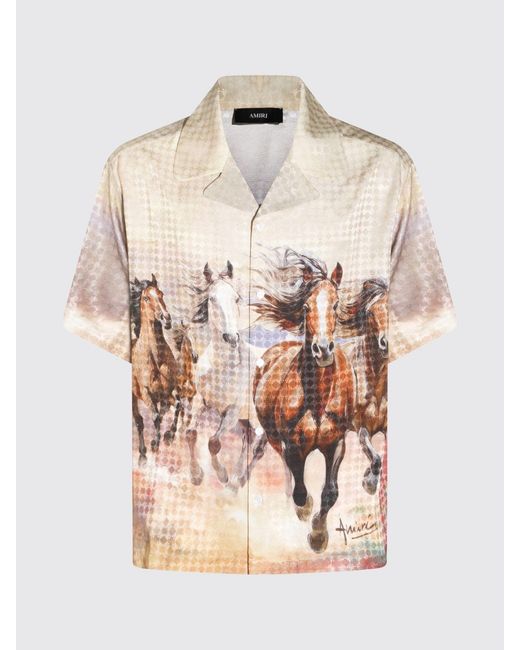 Amiri Natural Printed Viscose Shirt for men