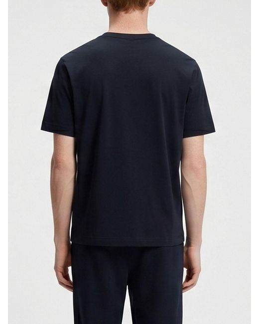 Boss Black Crew Neck Stretch-Cotton T-Shirt With Contrast Chest Logo for men