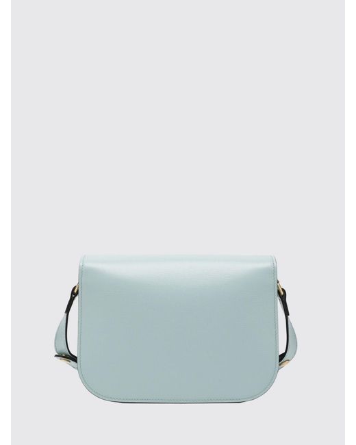 Gucci Blue Horsebit 1955 Grained Leather Bag