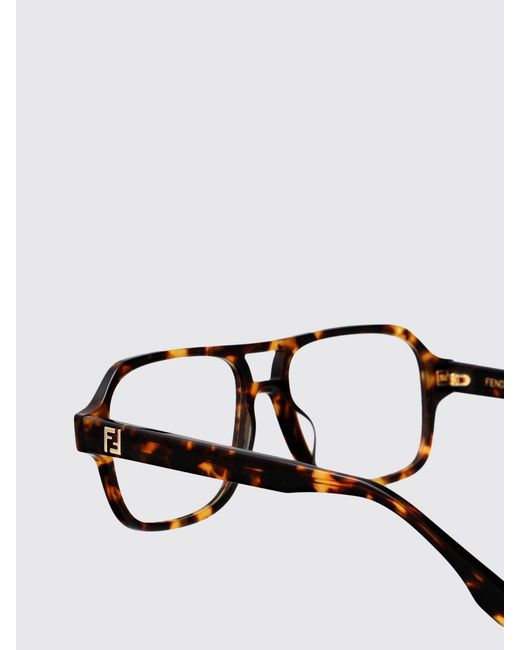 Fendi White Tortoiseshell Acetate Optical Glasses for men