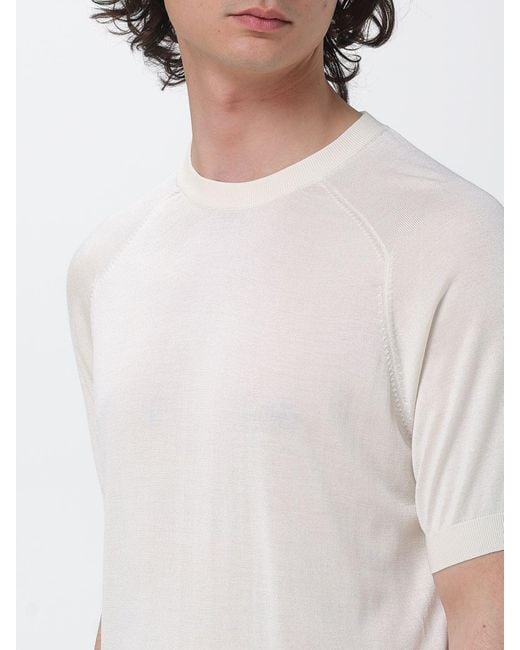 Kangra White Silk And Cashmere Crew Neck Knitwear for men