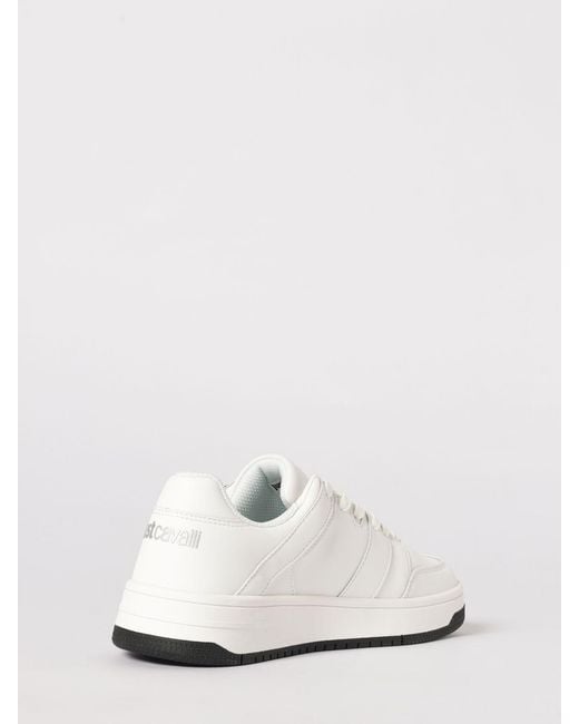 Just Cavalli White Leather Sneakers With Studs