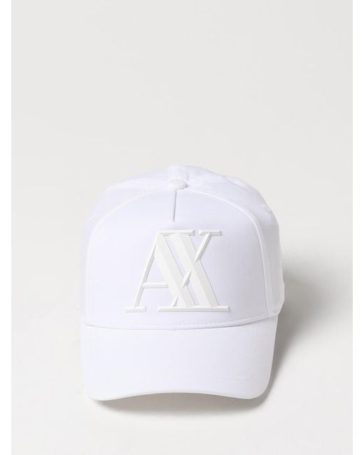 ARMANI EXCHANGE White Monogram-Plaque Cap for men