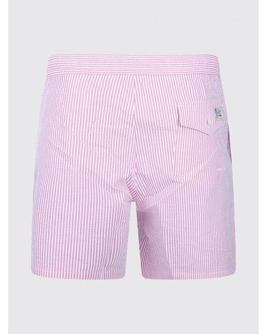 Polo Ralph Lauren Pink Striped Cotton Blend Swimsuit for men