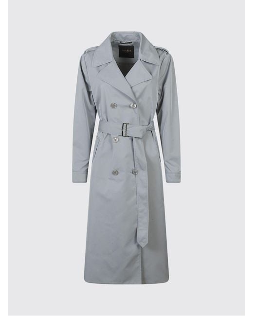 Moorer Gray Double-Breasted Cotton Trench Coat