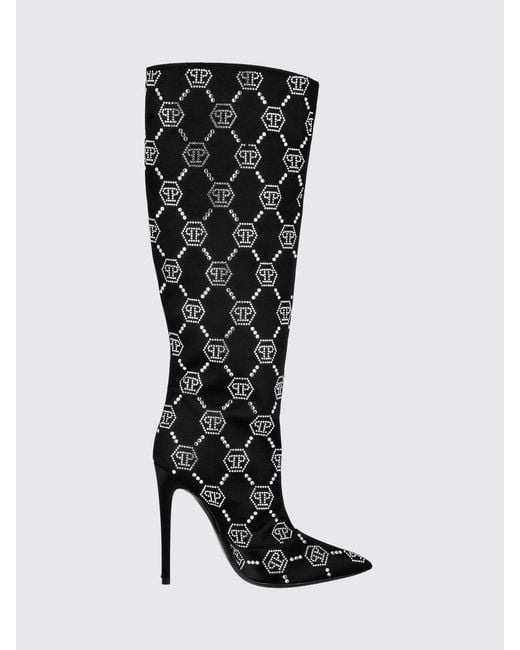 Philipp Plein Black Flat Ankle Boot