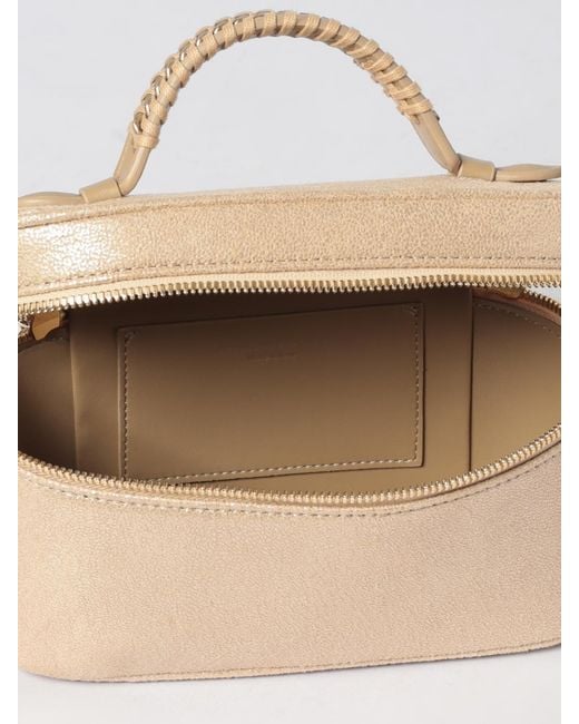Stella McCartney Natural Falaella Mini Crackled Faux Suede Vanity Bag