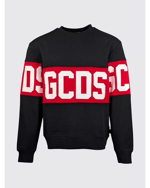 Gcds Red Cotton Logo Crewneck Sweatshirt for men