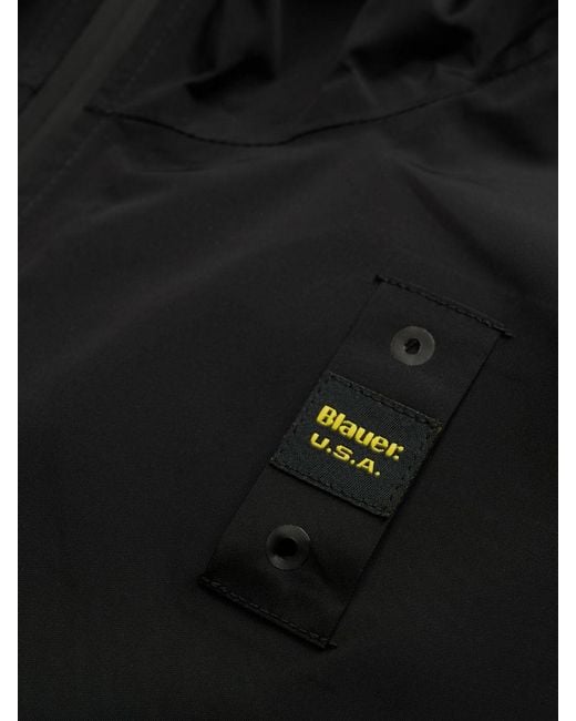 Blauer Black Nylon Windbreaker for men