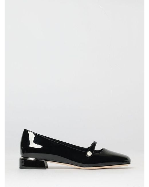 Jimmy Choo White Elisa Patent Leather Ballerinas