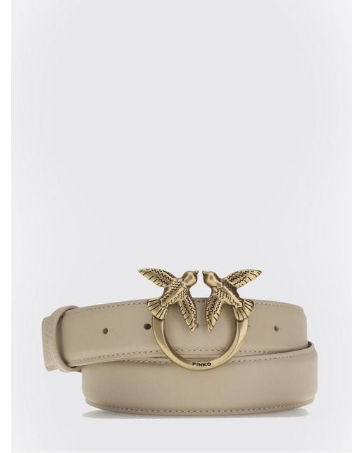 Pinko White Love Berry Leather Belt