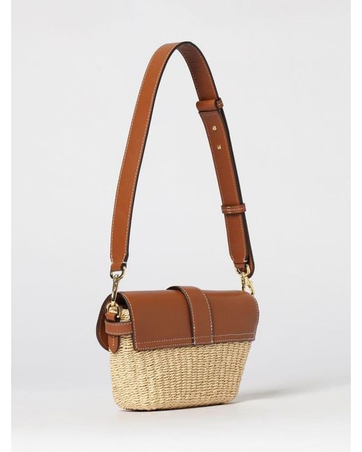 Ralph Lauren White Raffia And Leather Lynden Bag