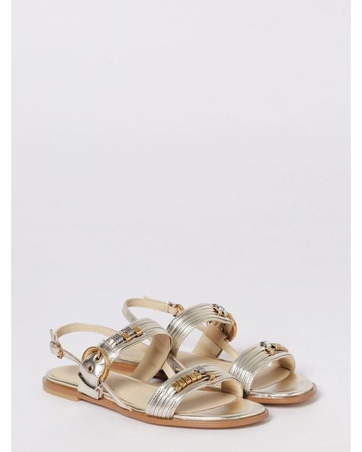 Pinko White Milly 08 Leather Sandal