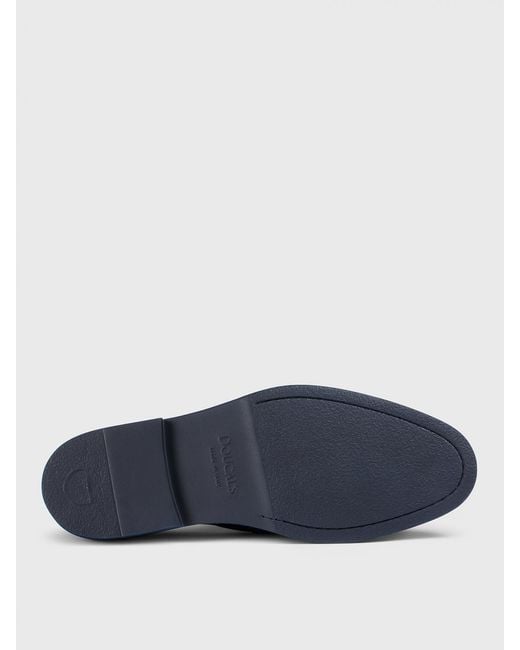 Doucal's Blue Suede Monk Strap Shoes for men