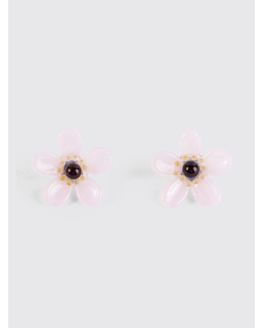 Alaïa Pink Bloom Blumen-Ohrstecker Aus Glas Und Messing