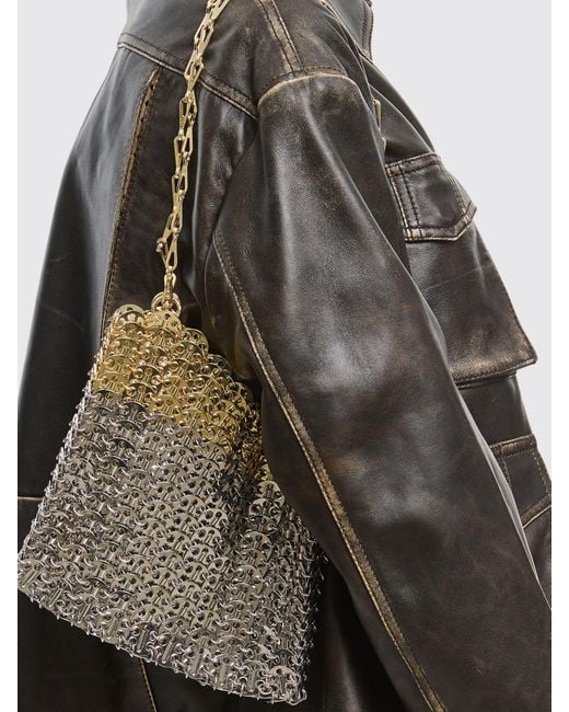 Rabanne White Iconic Skyline 1969 Bicolor Metallic Mesh Bag