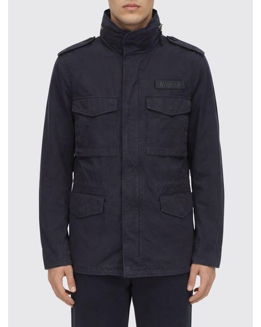 Aspesi Blue Cotton Parka for men