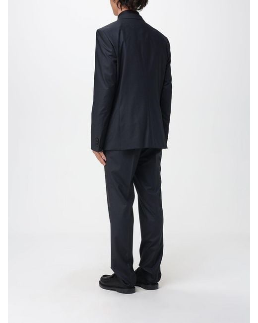 Boss Blue Stretch Wool Single Breasted Suit for men