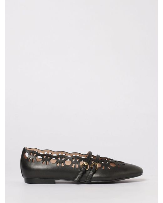 Coccinelle White Risako Perforated Leather Ballerinas