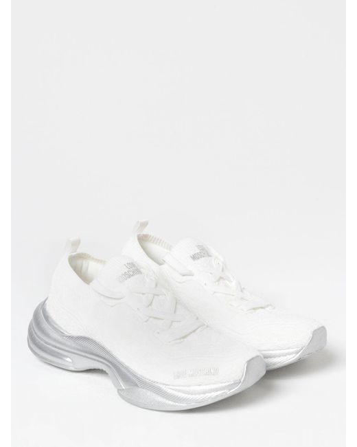 Sneakers in maglia di Love Moschino in White