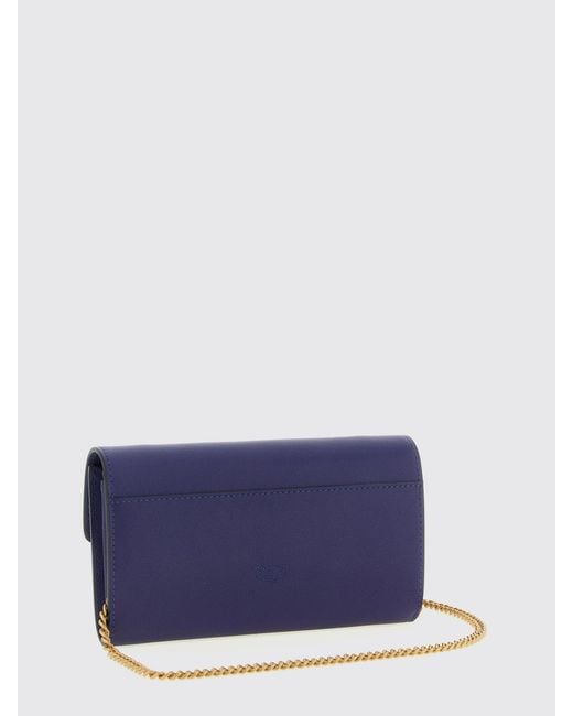 Pinko Blue Love Bag Simply Leather Wallet Bag