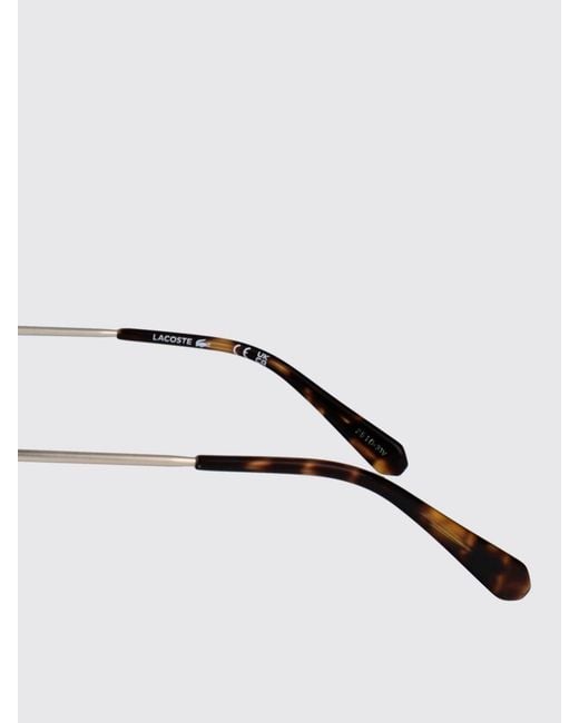Lacoste Metallic Metal Aviator Sunglasses With Amber Lenses And Embossed Logo for men