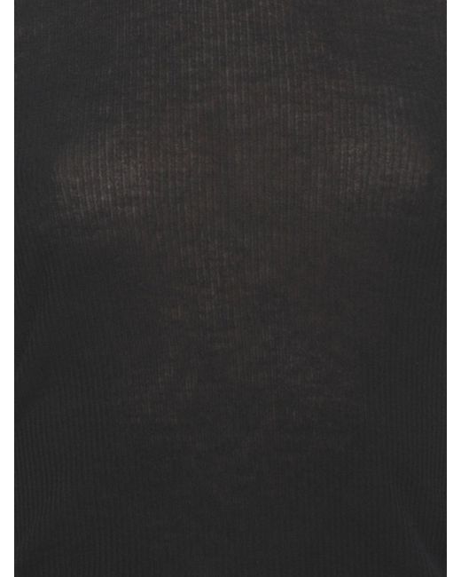 Rick Owens Black Viscose And Silk Knit Top