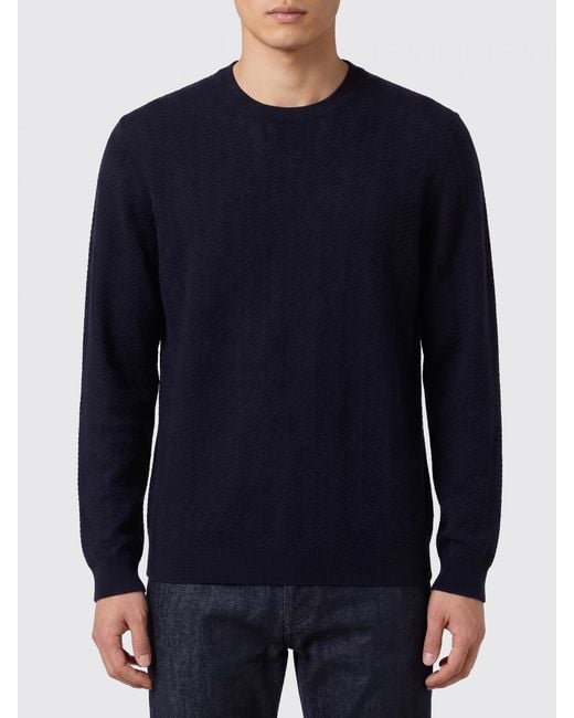 Giorgio Armani Blue Cotton And Silk Crewneck Sweater for men