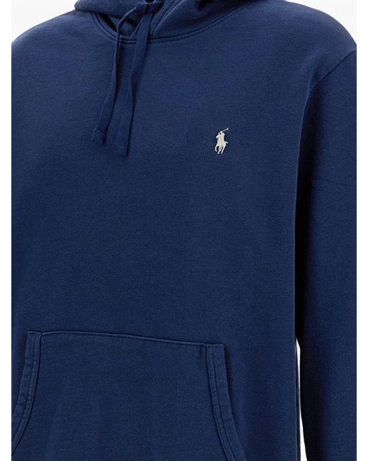 Polo Ralph Lauren Blue Cotton Hoodie With Pony Logo for men