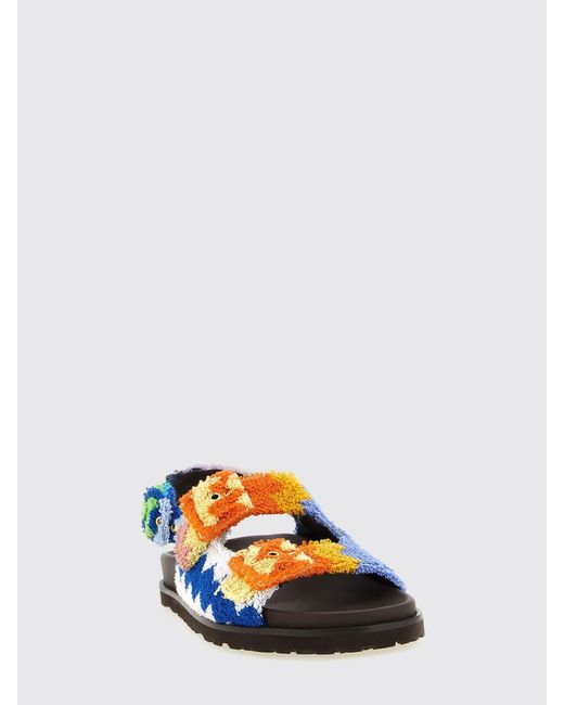 Missoni Blue Zig Zag Cotton Terry Sandals