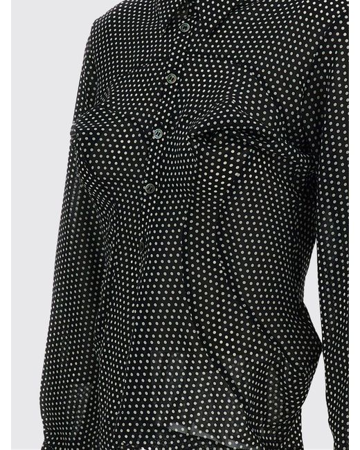Junya Watanabe Black Polka Dot Print Slim Fit Jersey Shirt