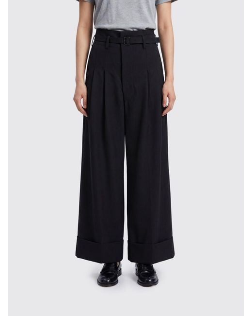 Junya Watanabe Black High-Waisted Wide-Leg Wool Blend Palazzo Pants