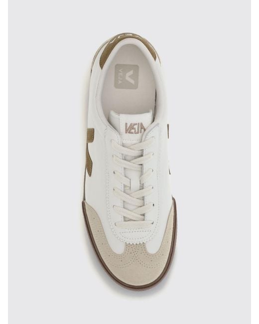Veja White Volley Sustainable O.T. Leather Sneakers With Contrast Logo for men