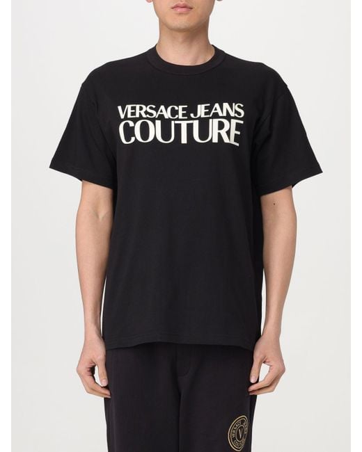 T-shirt con logo di Versace in Black da Uomo