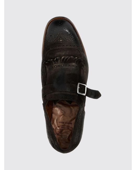Church's White Shangai Suede Monk Strap Shoes With Vintage Effect for men