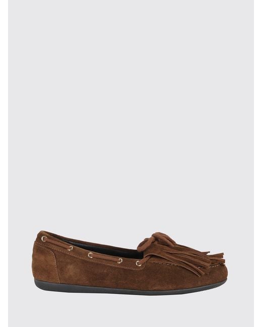 Semicouture Brown Ria Suede Loafers With Fringes