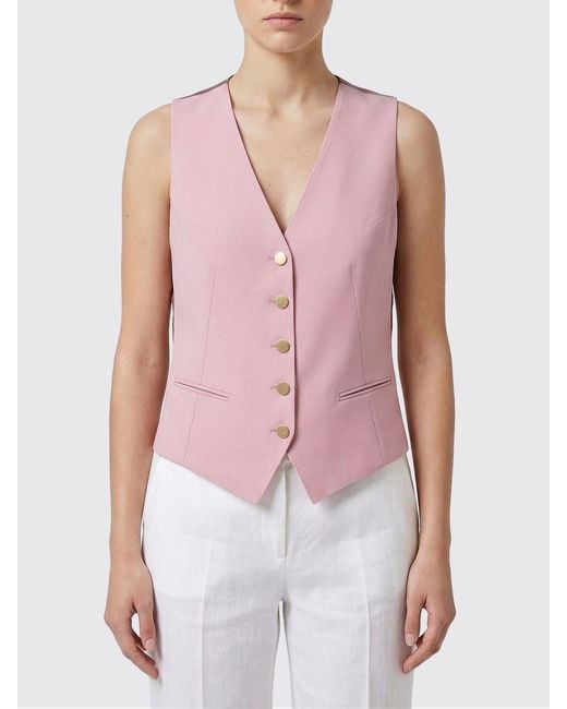 Tagliatore Pink Virgin Wool Blend Waistcoat