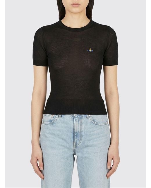 Vivienne Westwood Black Orb Logo Cotton T-Shirts