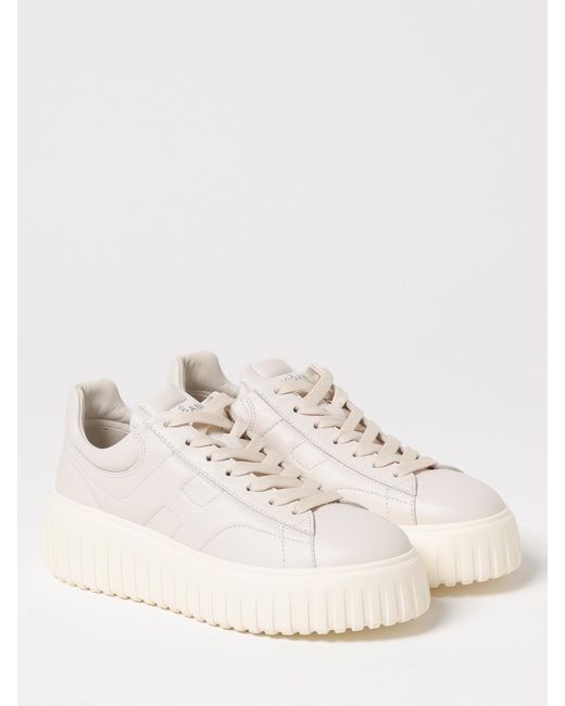 Hogan Natural H-Stripe Leather Sneakers