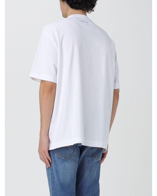 T-shirt in cotone con stampa di Paul Smith in White da Uomo