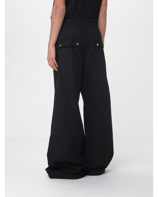 Rick Owens Black Cotton Flared Trousers for men