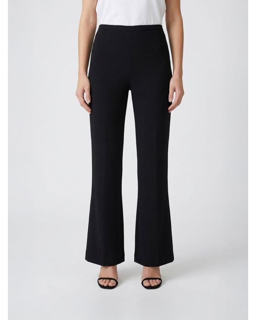Alberta Ferretti Black Flared Crêpe Trousers