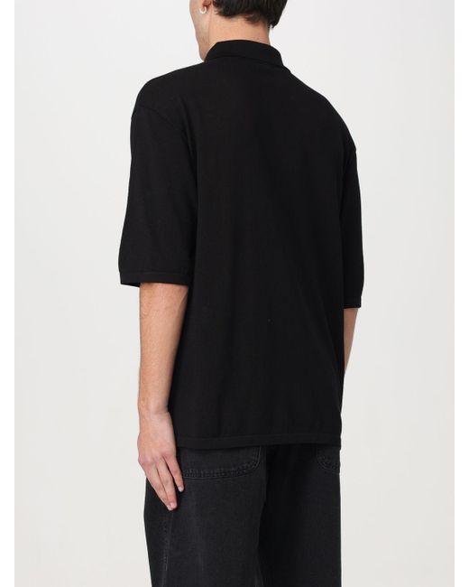 Camicia in cotone a maglia fine di Lemaire in Black da Uomo